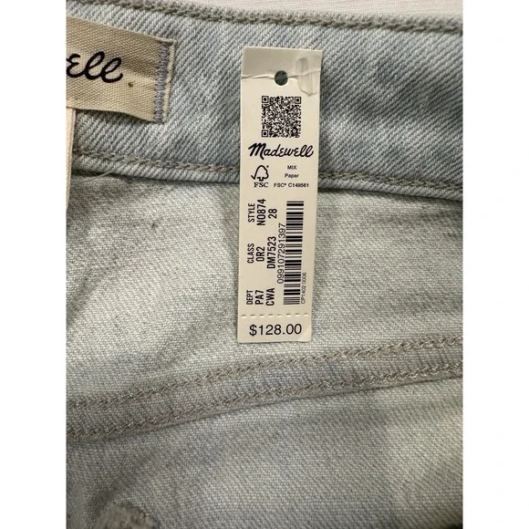 Madewell The Curvy Perfect Vintage Jeans Women's Sz W28 New With Tags Light Wash - Picture 9 of 16